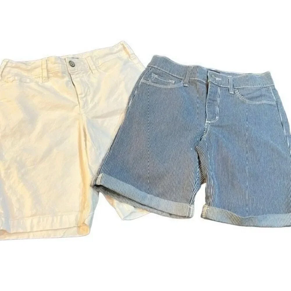 Not Your Daughters Jeans 4 Pair NYDJ Bermuda  Walking Shorts Size 0 Petite